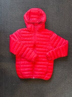 H&M Divided Red Quilted Hooded Puffer Jacket